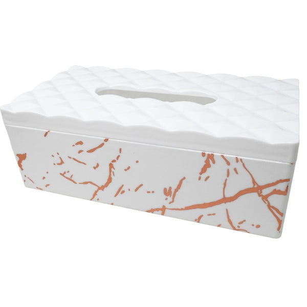 Wht RGld Marble Tissue Box C/P 12