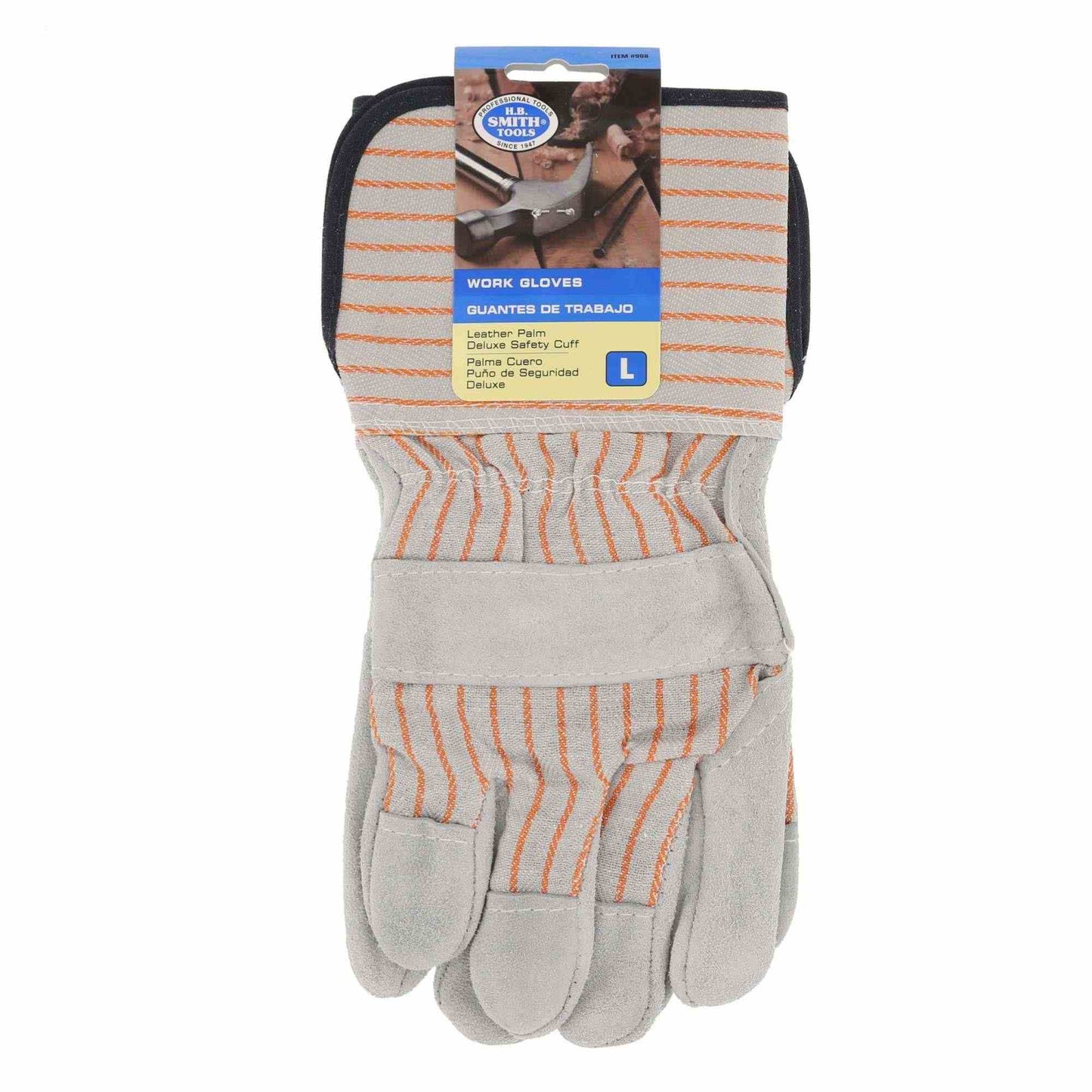 4.5" LARGE SAFETY CUFF LEATHER WORK GLOVES C/P 72