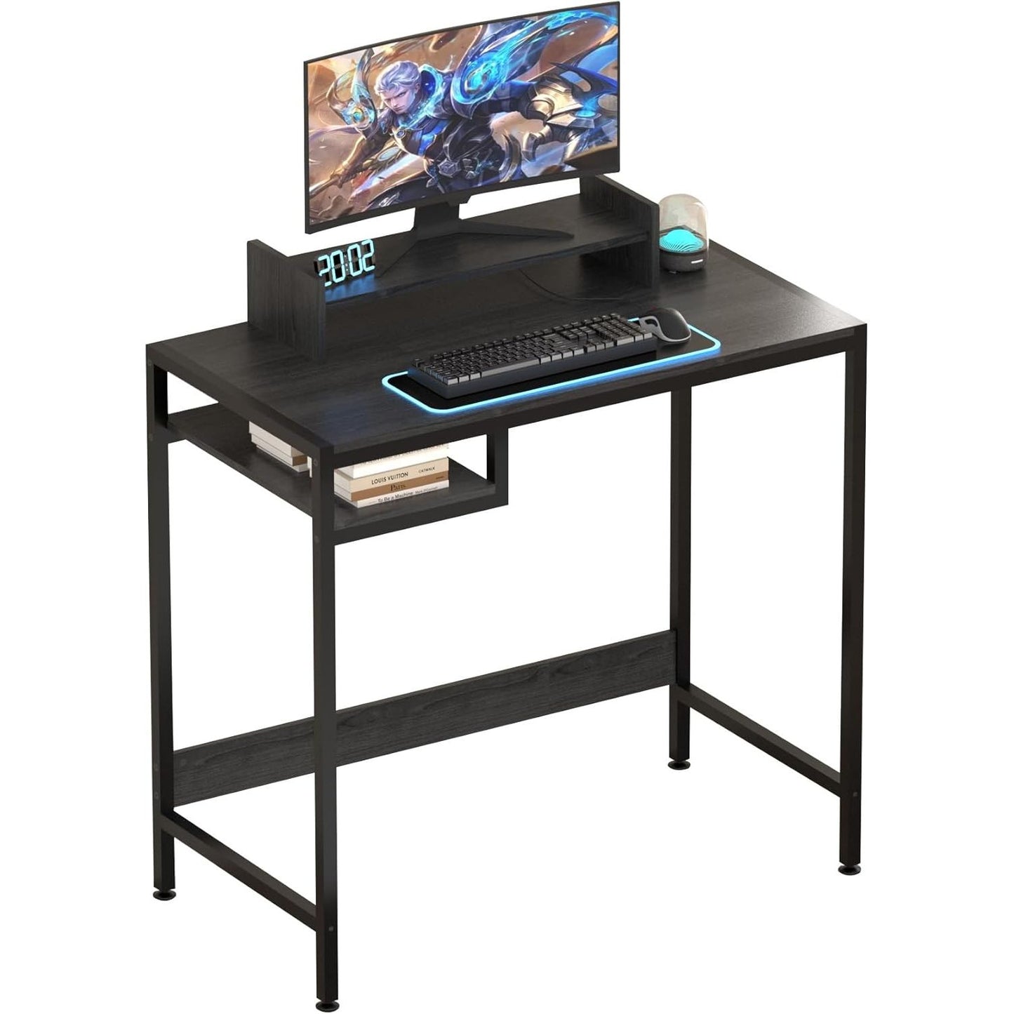 Dk Brn Wd Desk MDF Mtl Legs 31.5"x16.5"x29" (No UPC, FNSKU Only) C/P 1