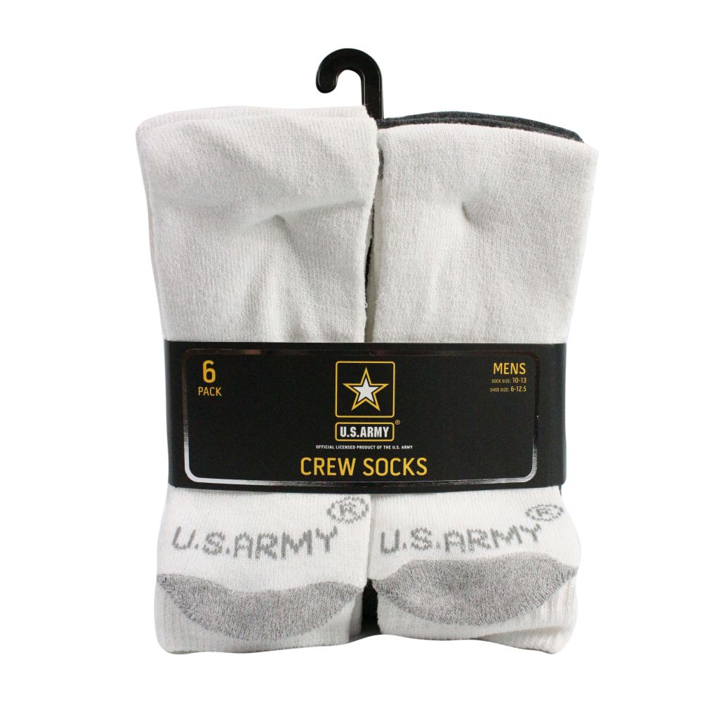 6pk US ARMY ASSORTED CREW SOCKS C/P 36