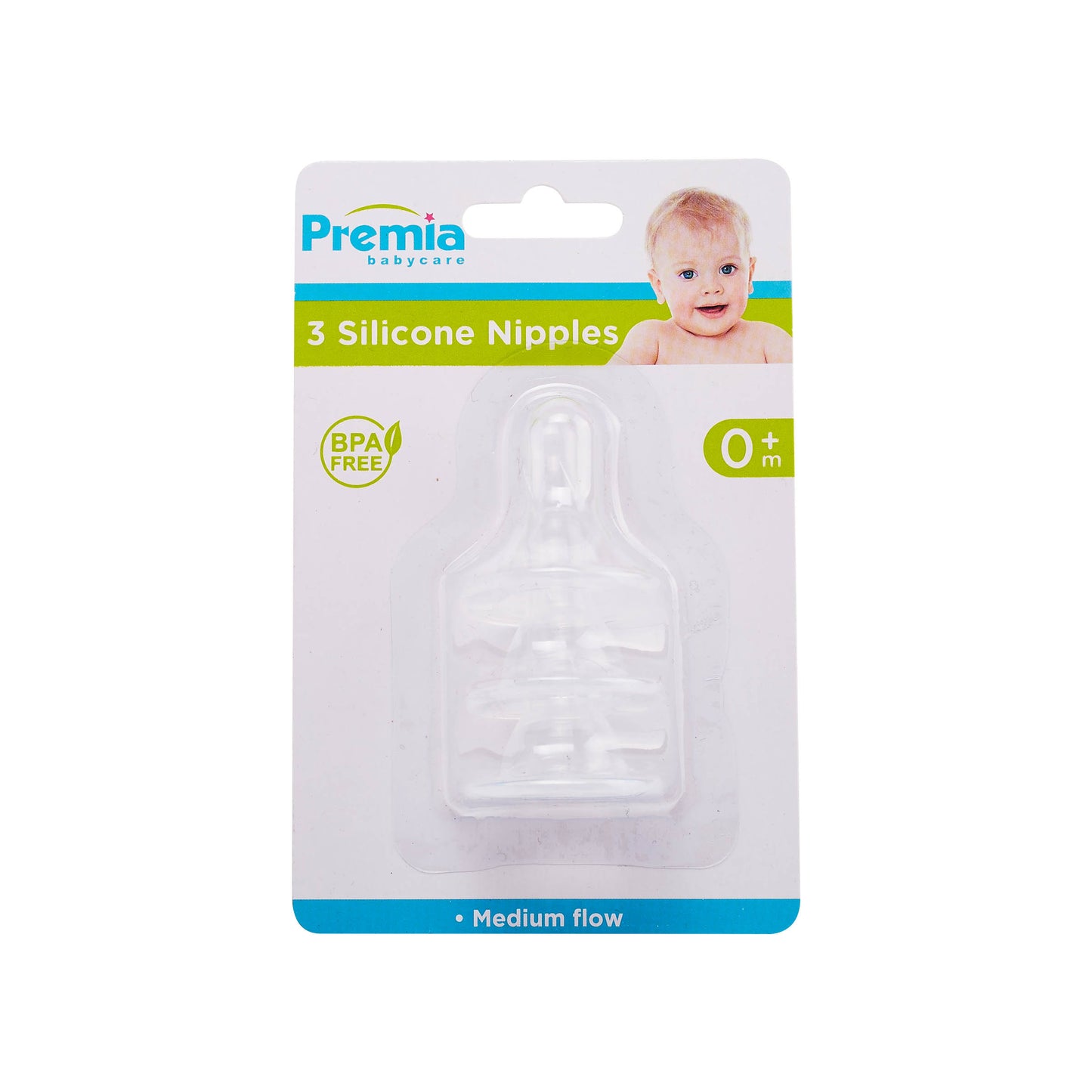 PREMIA NIPPLE 3PC CLEAR SILICONE C/P 36