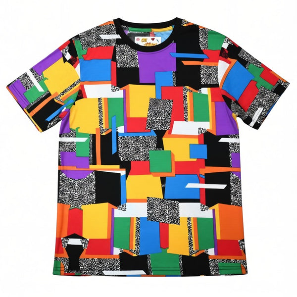 Blk Multi SS Abstract Tee C/P 60 Drill Clothing Co.