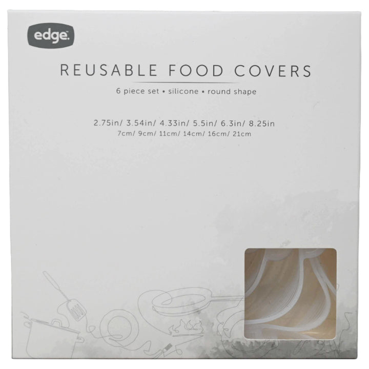 Edge 6 Piece Round Silicone Food Covers Set Clear C/P 36