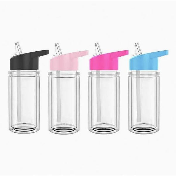 Asst 10oz Plastic Bottle w/Color Flip Top Lid (No Label or UPC) C/P 60