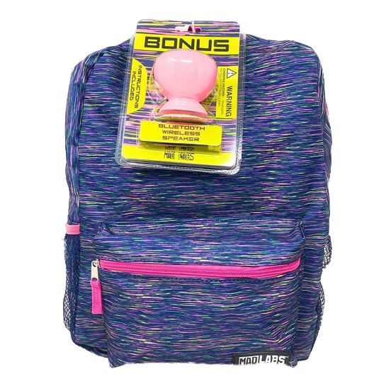 RAINBOW HEATHER BACKPACK W/SPEAKER C/P 6