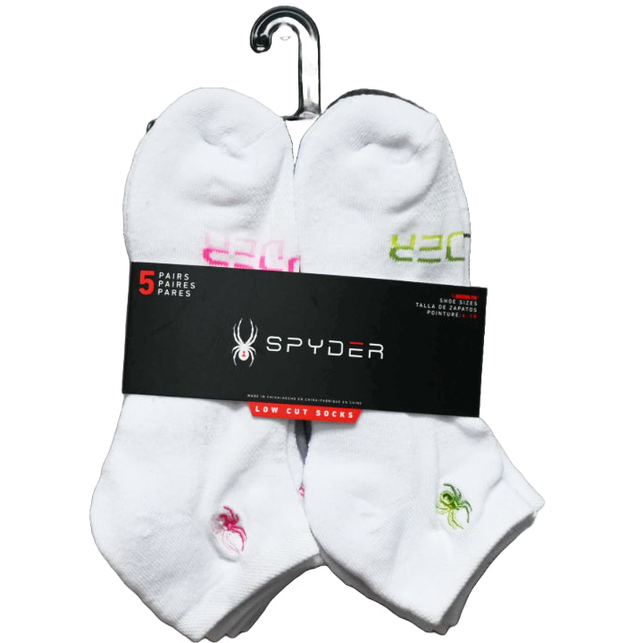 5pk SPYDER 2-TONE LOGO LOW CUT SOCKS SIZE 9-11 C/P 60