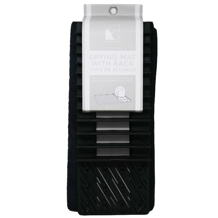 Black Dish Drying Mat with Rack C/P 12