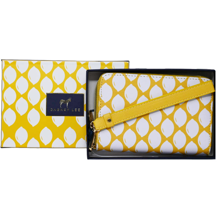 *OUTSIDE OF CA* SMALL YELLOW/WHITE ZIPPER WALLET IN GIFT BOX C/P 50