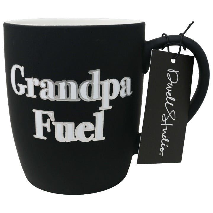 CERAMIC BLACK GRANDPA FUEL SOFT TOUCH MUG DWELL STUDIO C/P 24