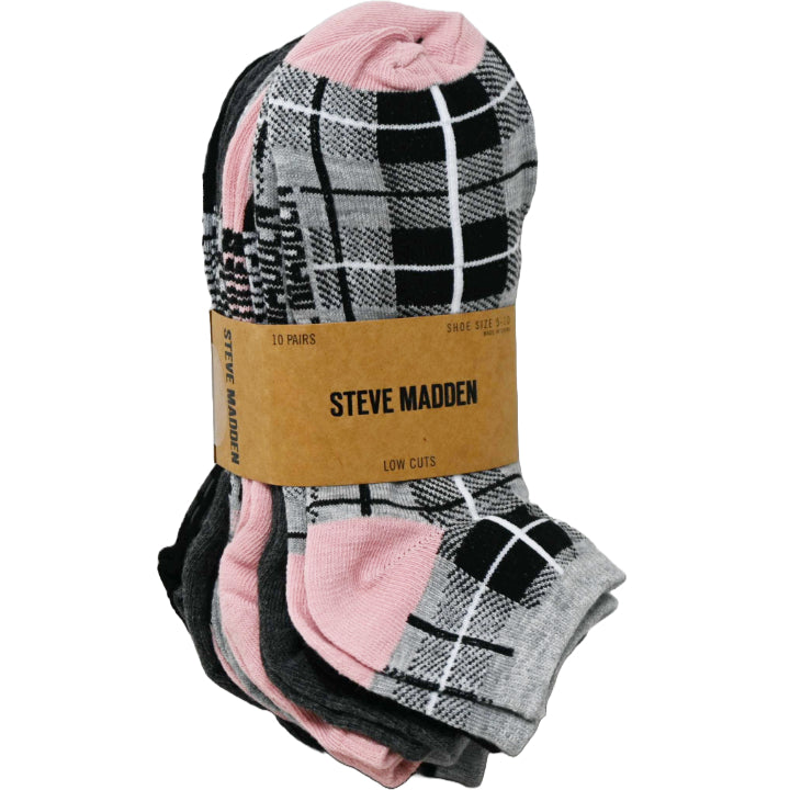 10pk LADIES LOW CUT SOCKS ASST COLOR STEVE MADDEN C/P 36