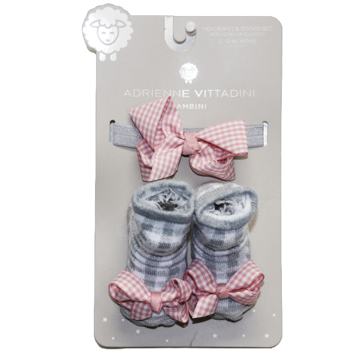 Adrienne Vittadini 1pk INFANT EMBELLISHED HEADBAND/SOCK SET C/P 36