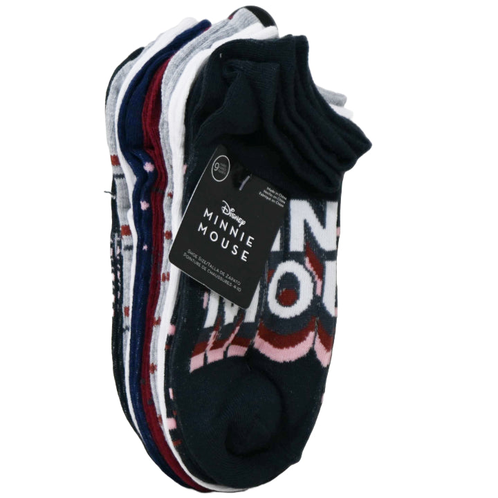 9pk WOMEN MINNIE MOUSE OH MY NS SOCKS SIZE 9-11 C/P 60