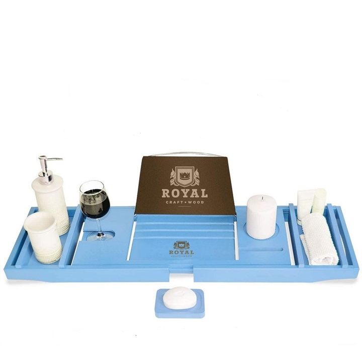 BLUE BATHTUB CADDY TRAY C/P 8