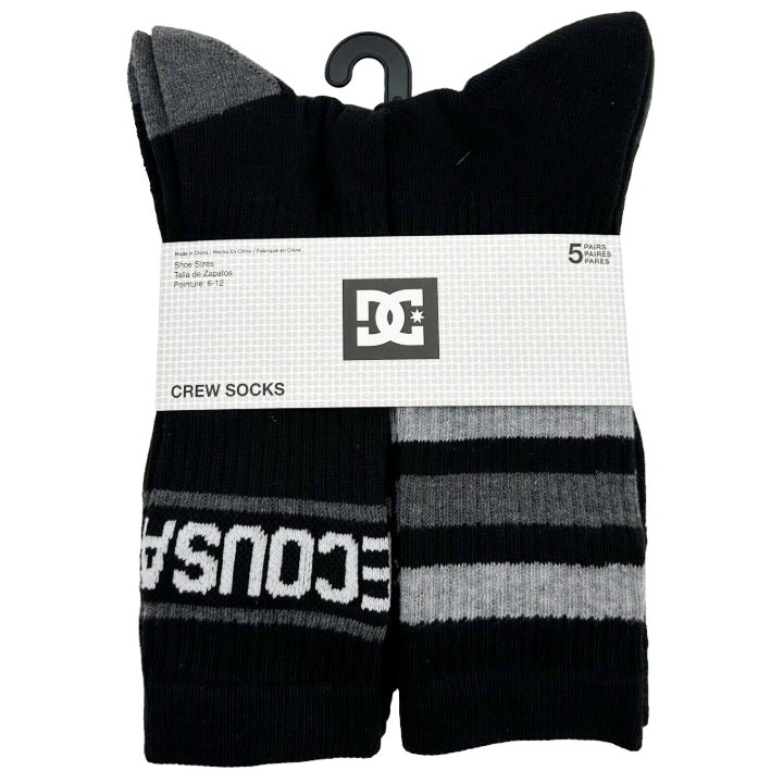 5pk DC MENS HALF CUSHION OVERSIZED LOGO SOCKS SIZE 10-13 C/P 60