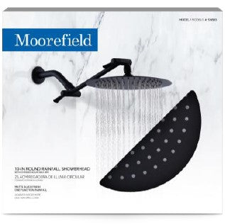 10" NOIR BLACK RAINFALL SHOWER HEAD C/P 6