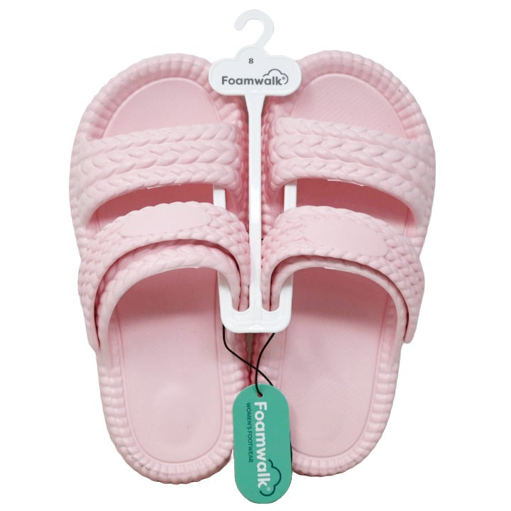 WOMEN BLUSH FAUX BRAIDED EVA SANDAL wBACKSTRAP FOAMWALK 4-ASST SIZE C/P 12
