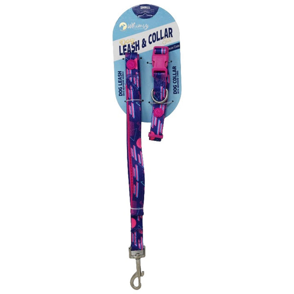 DOG COLLAR & LEASH SET ROLLER SKATE MULTICOLOR C/P 48