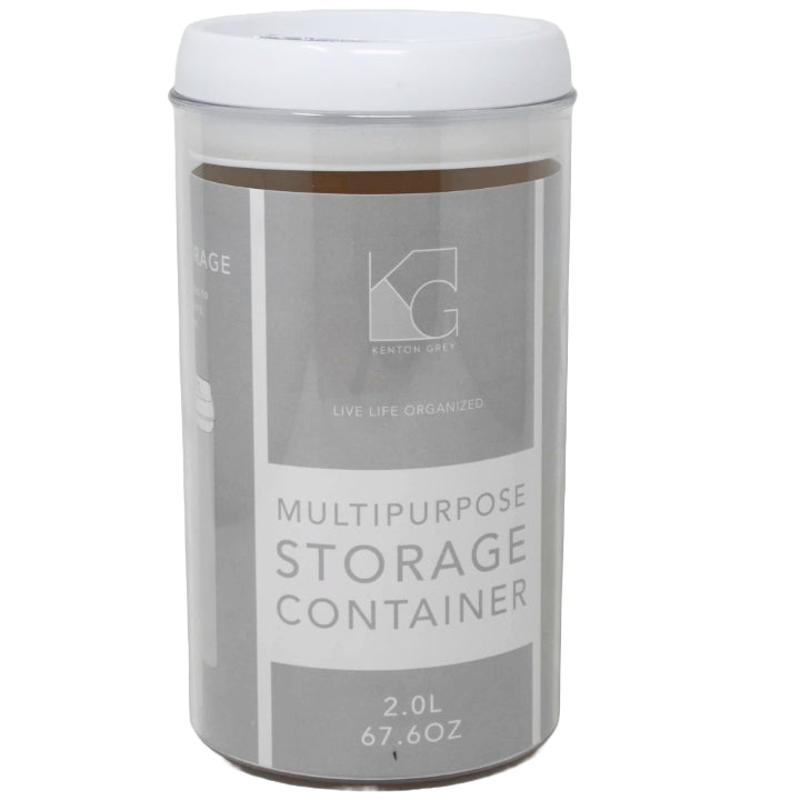 *OUTSIDE OF COUNTRY * 2.0L Round Plastic Food Storage Container wWhite Lid C/P 40