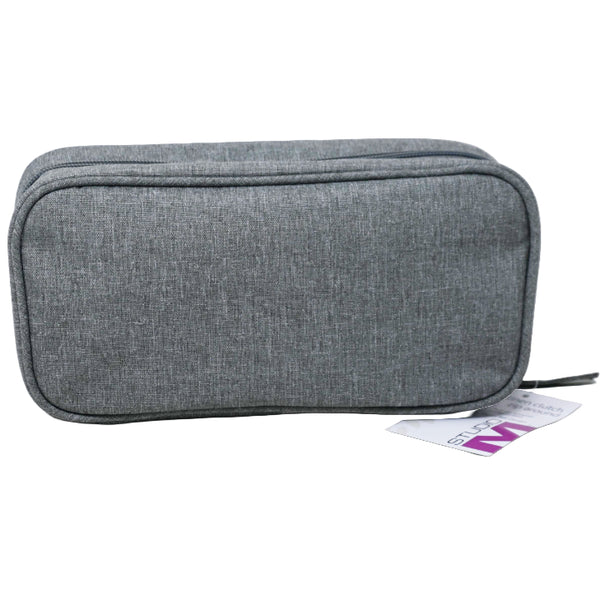GREY LINEN ZIP AROUND COSMETIC BAG C/P 24