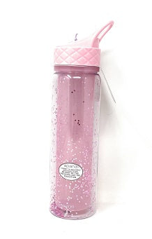 18oz PINK STAR LIGHT GLITTER SMASH INSULATED WATER BOTTLE C/P 36