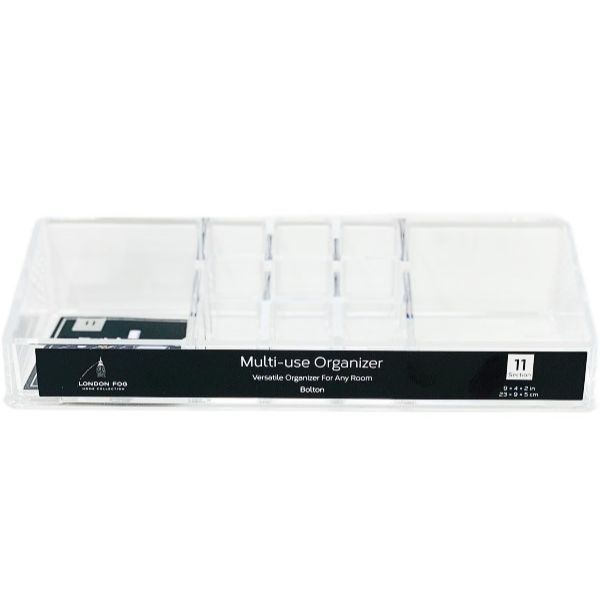 LONDON FOG BOLTON CLEAR 11-SECTION ORGANIZER C/P 24