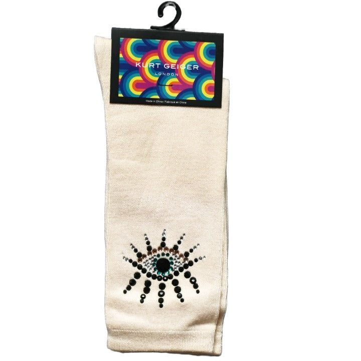 1pk WMN KG EVIL EYE CREW SOCKS SIZE 9-11 C/P 25