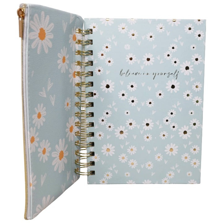Lt Blue Spiral Notebook & Pencil Pouch C/P 12