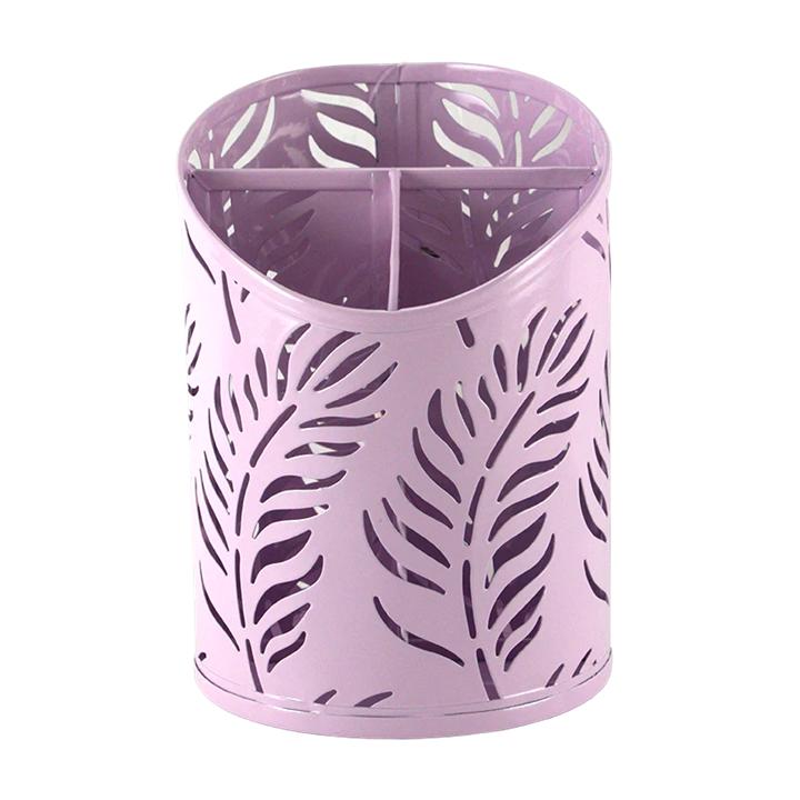 3-SECTION METAL ORGANIZER W/PALM PATTERN C/P 12