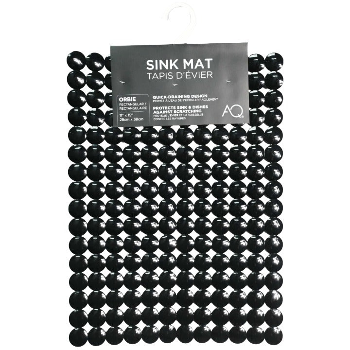Blk Rect Sink Mat C/P 36