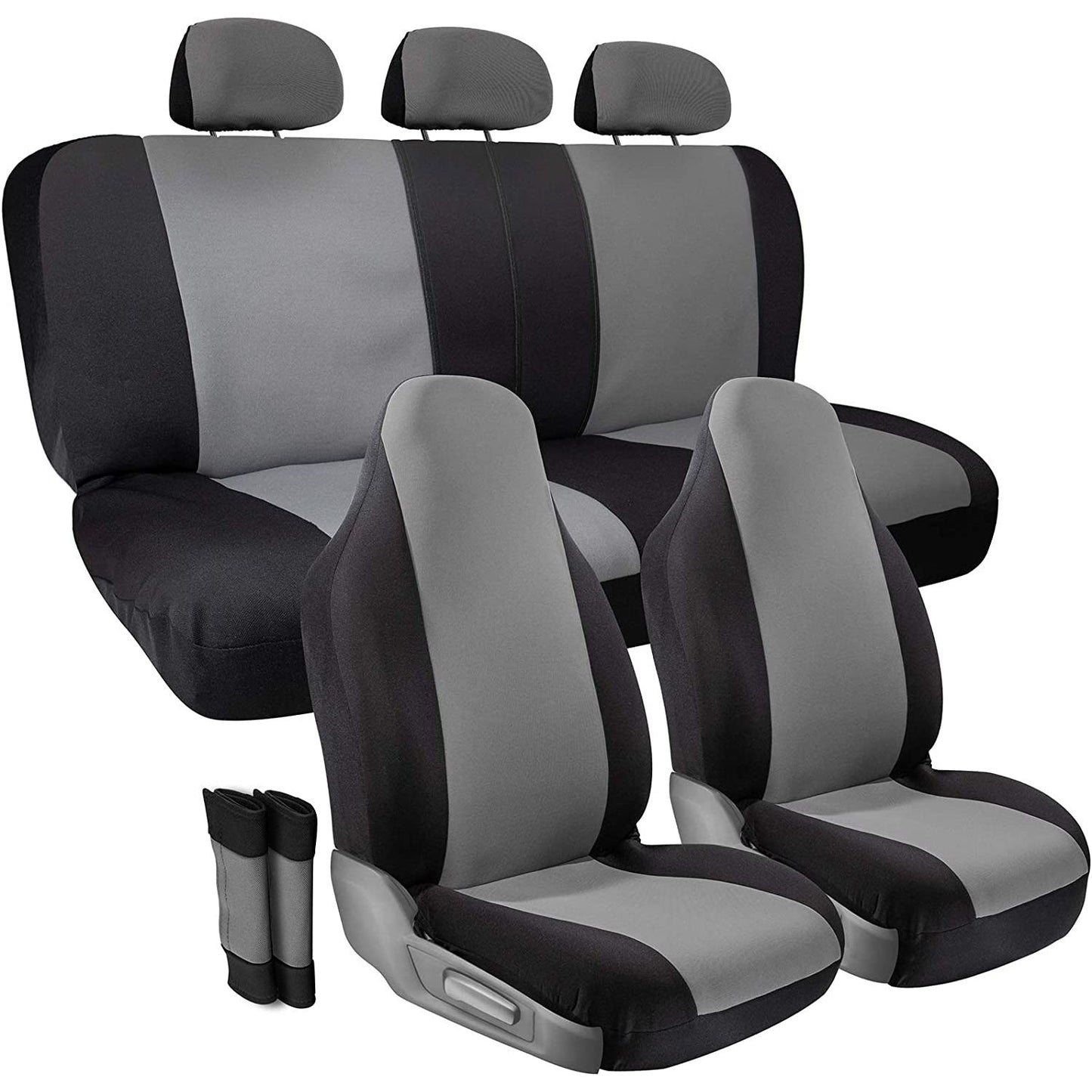 10pc GREY/BLACK FULL SEAT COVER C/P 6
