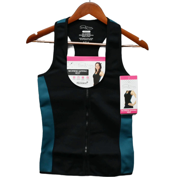 LRG BLK/TEAL WOMEN NEOPRENE VEST (FLAT PACKED) C/P 12