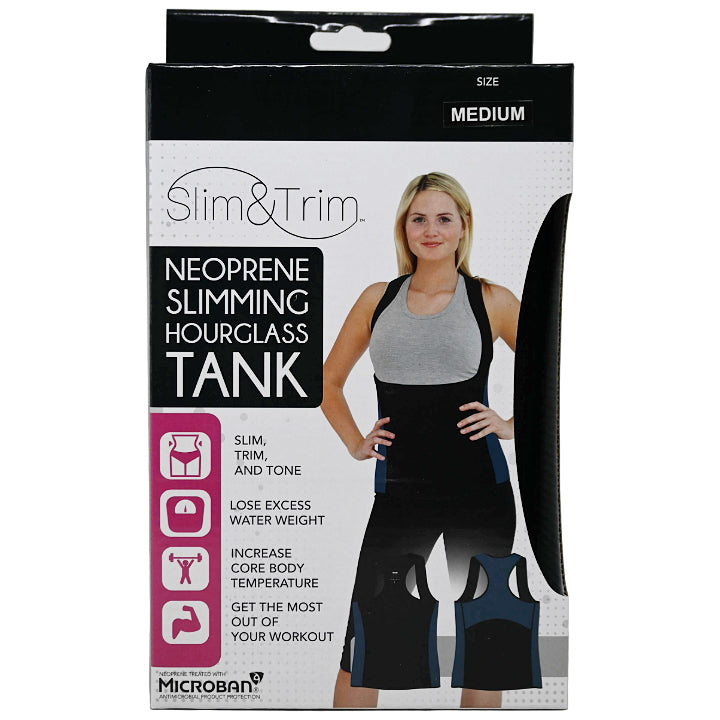 MED. BLK/TEAL WOMEN HOURGLASS NEOPRENE TANK (BOXED) C/P 12