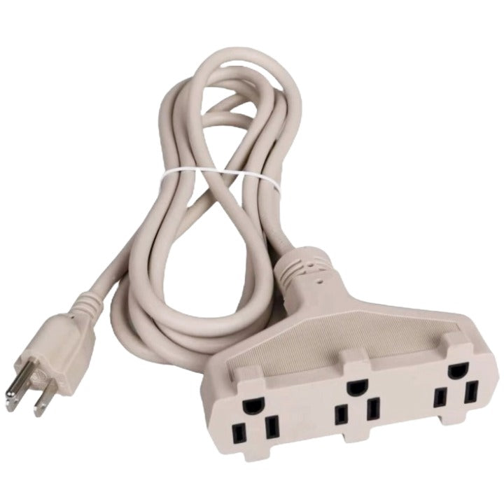 8ft 16/3 SJTW BEIGE TRIPLE TAP T-SHAPE EXTENSION CORD C/P 12