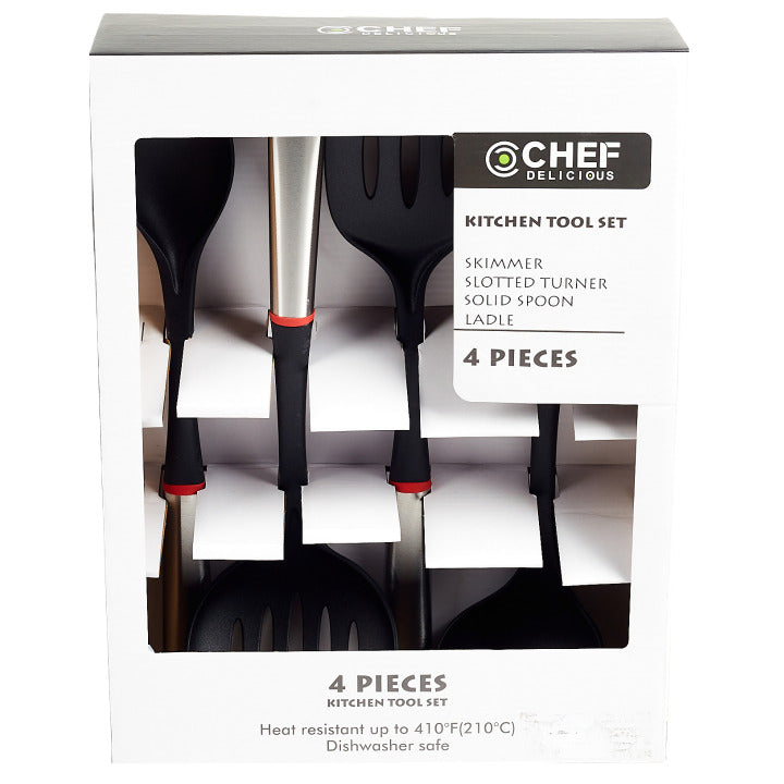 Chef Delicious NYLON UTENSIL 4PC SET C/P 6