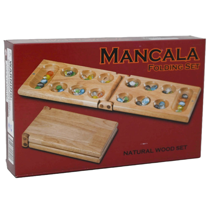 WOOD MANCALA FOLDING SET C/P 16