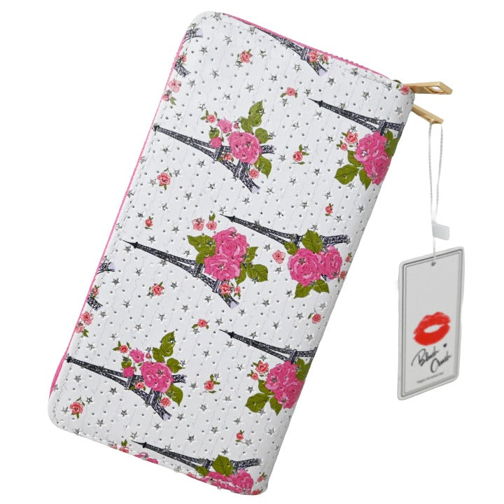 WHT SPRK EIFFEL DBL ZIP WALLET () C/P 50