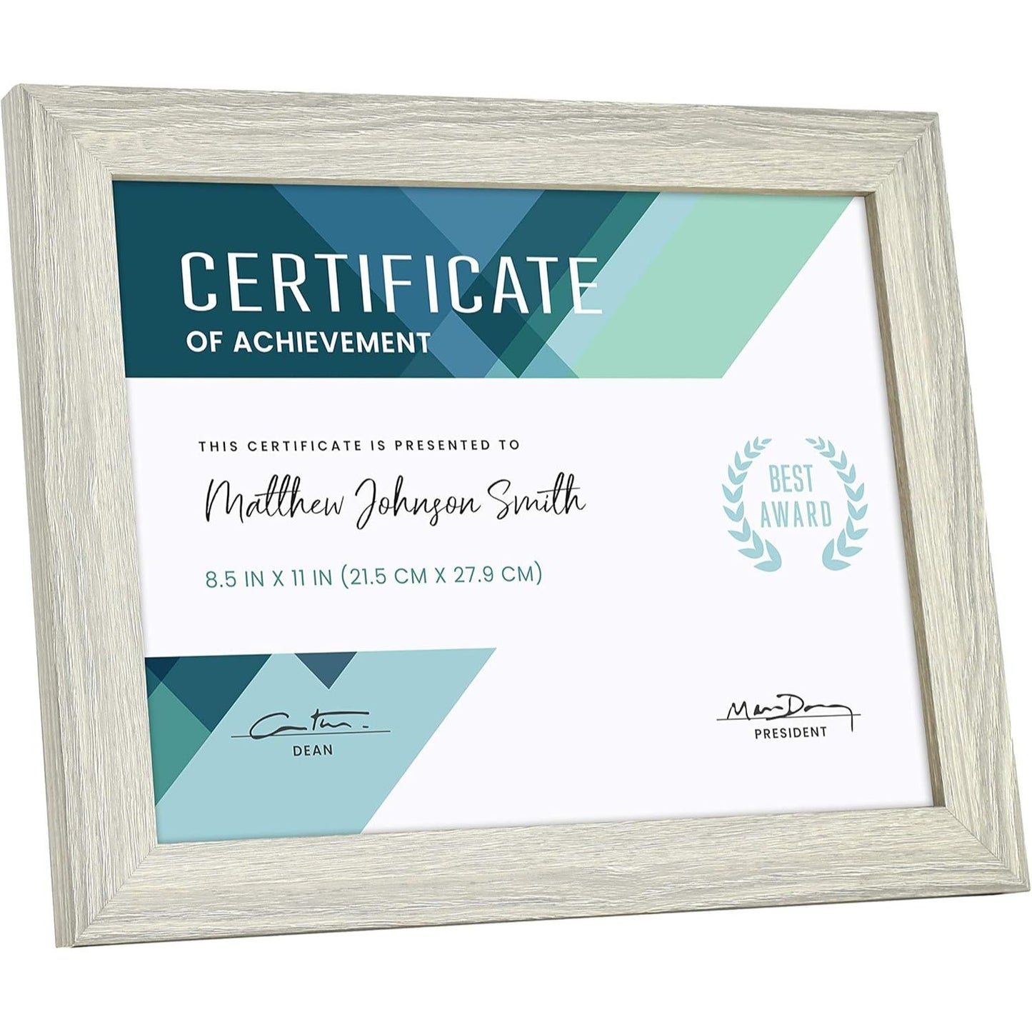 8pk 8.5X11" GRAY WOODGRAIN FRAME C/P 1