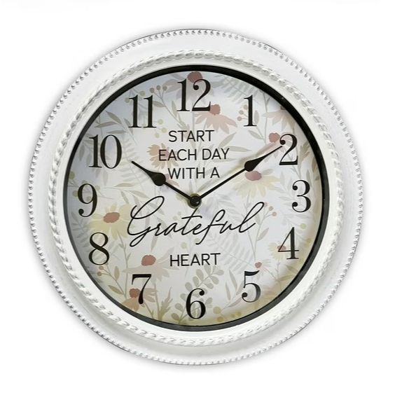 12" ROUND WHITE CLOCK C/P 1