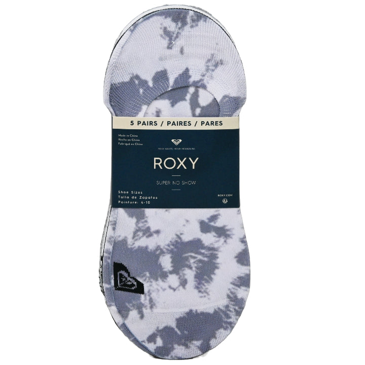5pk ROXY WOMENS TIE DYE SUPER NS SOCKS SIZE 9-11 C/P 60