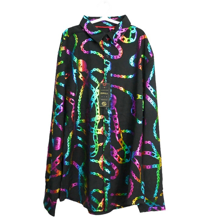 Blk Multi LS Chains Shirt C/P 60 Drill Clothing Co.