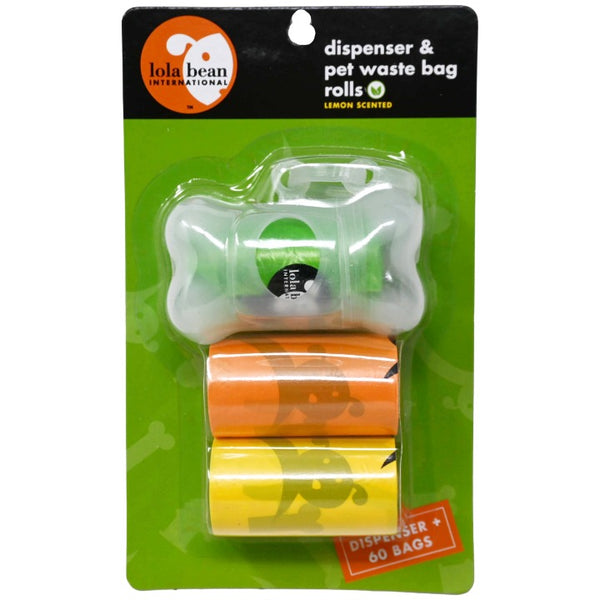 Bone Pet Bag Dispenser w/Bags C/P 96 Lola Bean International