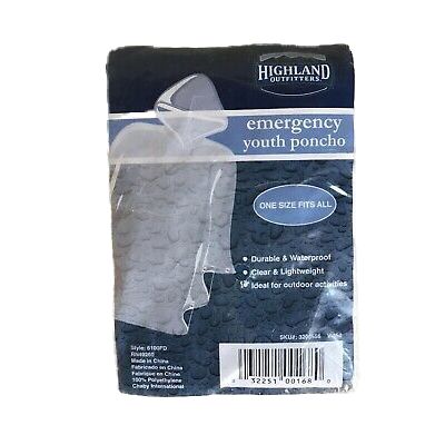 CLEAR EMERGENCY PONCHO C/P 96