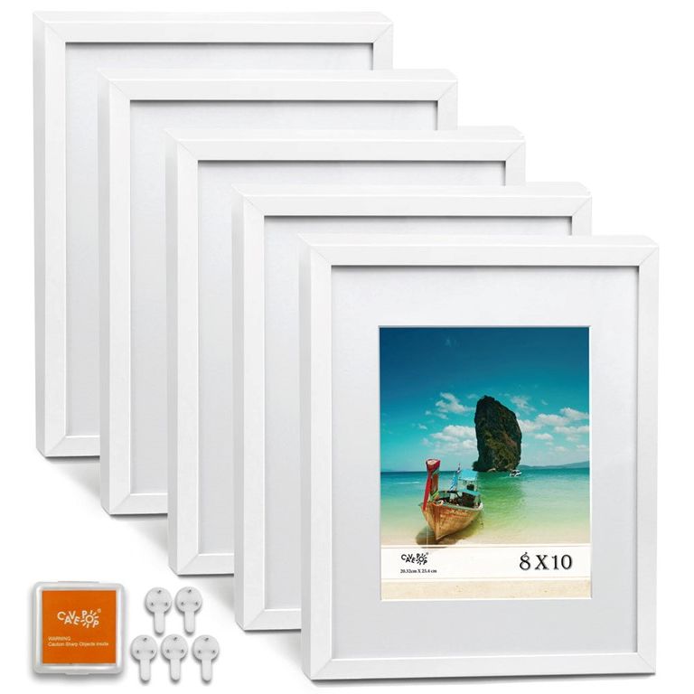 5PK 11"x14" WHITE WOOD FRAME FOR 8"x10" PHOTOS C/P 3