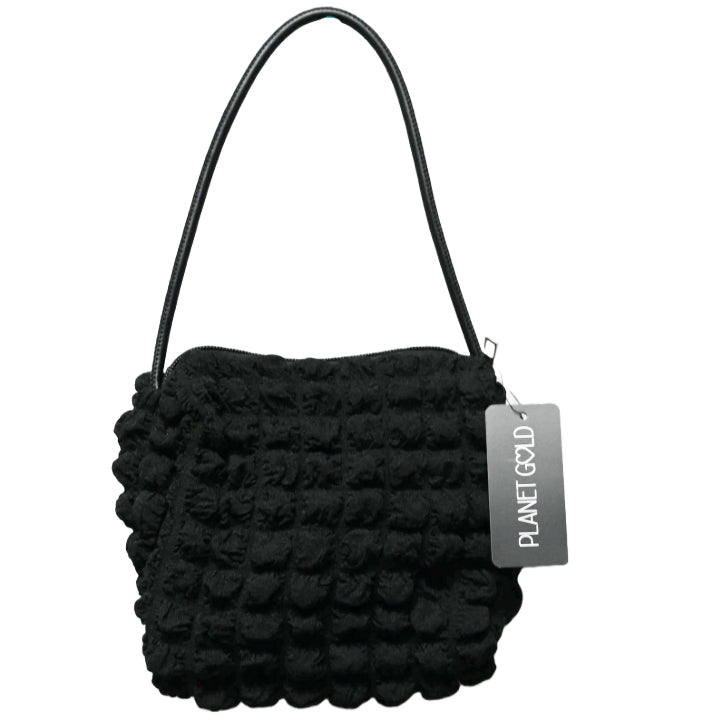 BLACK QUILTED UNDERARM HANDBAG C/P 12
