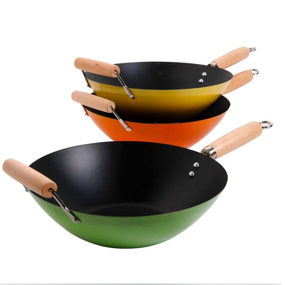 11.8" GV HALLANDALE CARBON STEEL WOK C/P 6