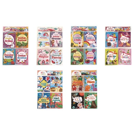 MINI COLORING BOOKS 4 IN 1 23X32 24 PG C/P 48