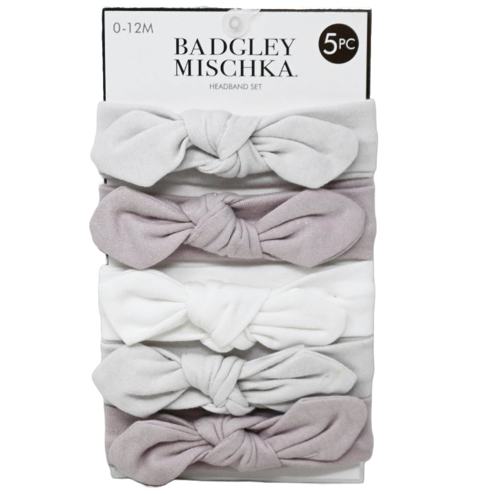 5pc Knot Headbands -White & Pink & Cream & Floral Print C/P 72