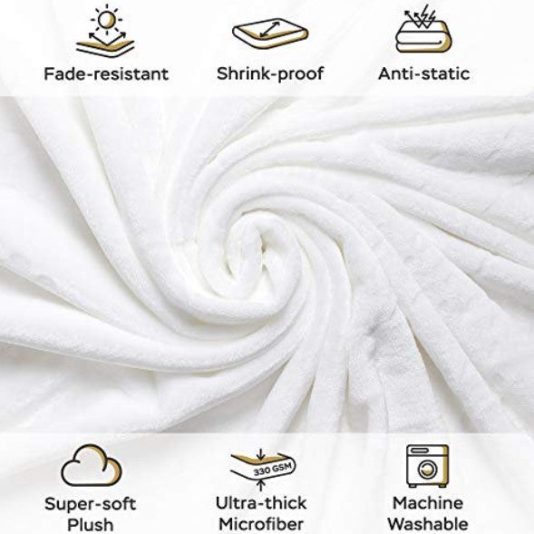 50"x60" SUNSHINE WHITE THROW BLANKET C/P 12