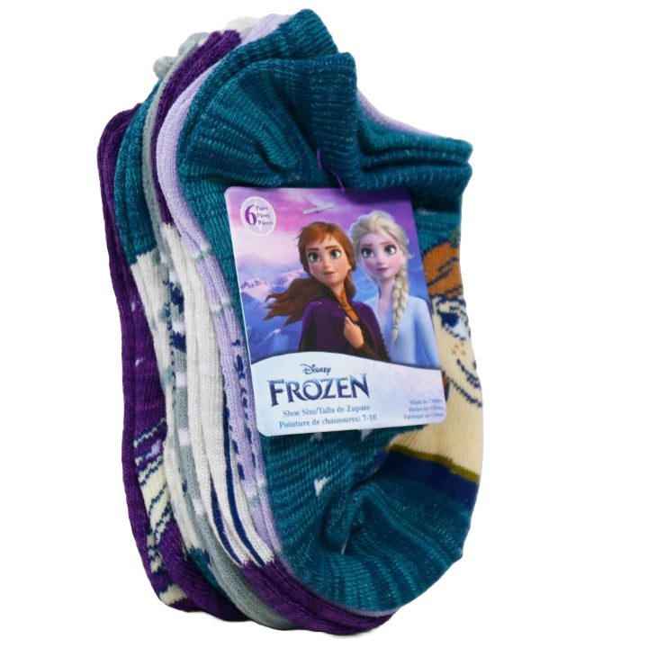 6pk FROZEN 2 SISTERS FOREVER NS SOCKS SIZE 4-6 C/P 30
