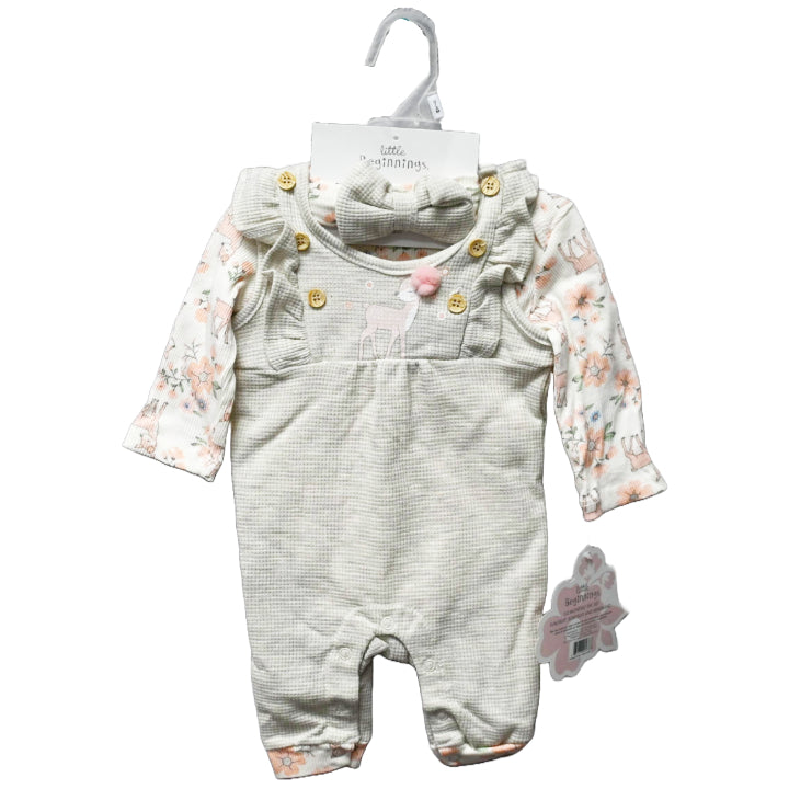 3pc GIRLS JUMPSUIT SET - DEER PRINT C/P 48